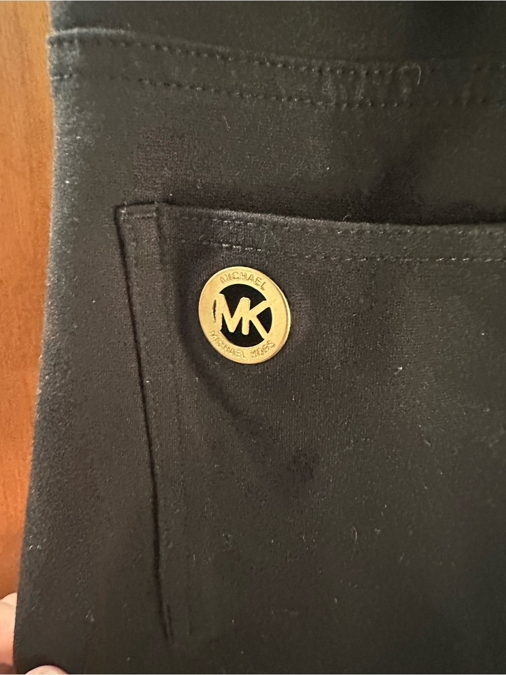 Michael Kors Black Pants with Gold Logo Button - Picture 4 of 8
